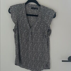 Apt. 9 Black and White Textured Blouse